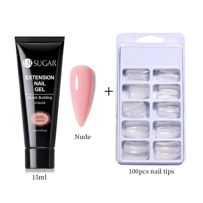 Thumbnail: 15ml Extension Quick Building Hard Gel Acrylic Polish 2 Piece Contruction Set