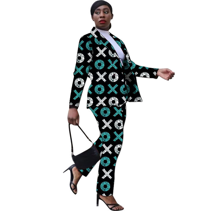 Thumbnail: Fashion Print  Casual Blazers With Straight Pants Twon Piece Sets