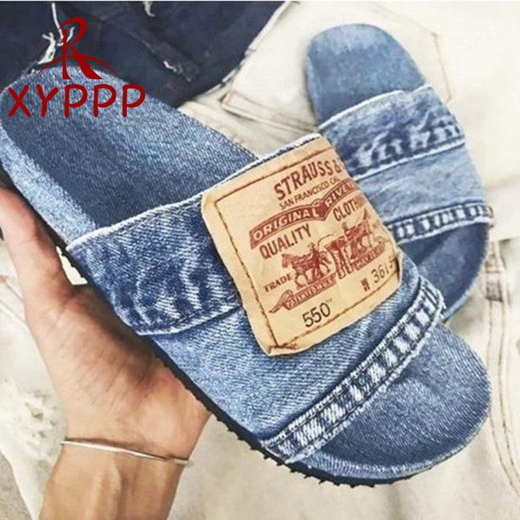 Thumbnail: Denim Non-slip Comfortable Slides 