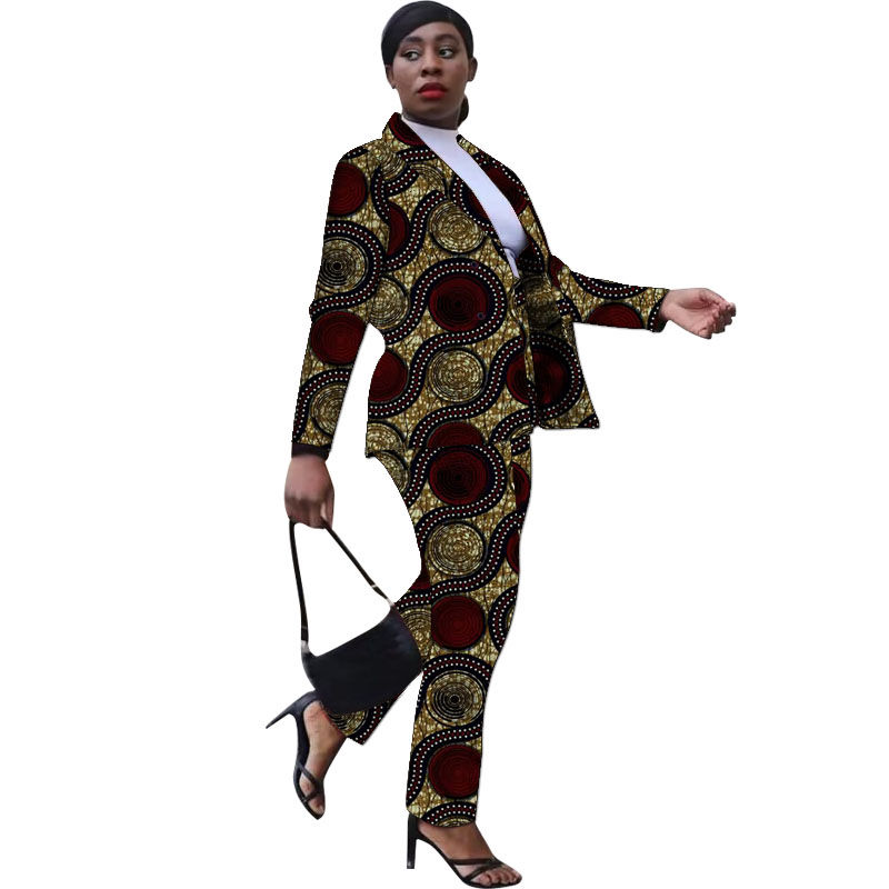 Thumbnail: Fashion Print  Casual Blazers With Straight Pants Twon Piece Sets