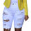 Thumbnail: Elastic Ripped Hole Denim Short 