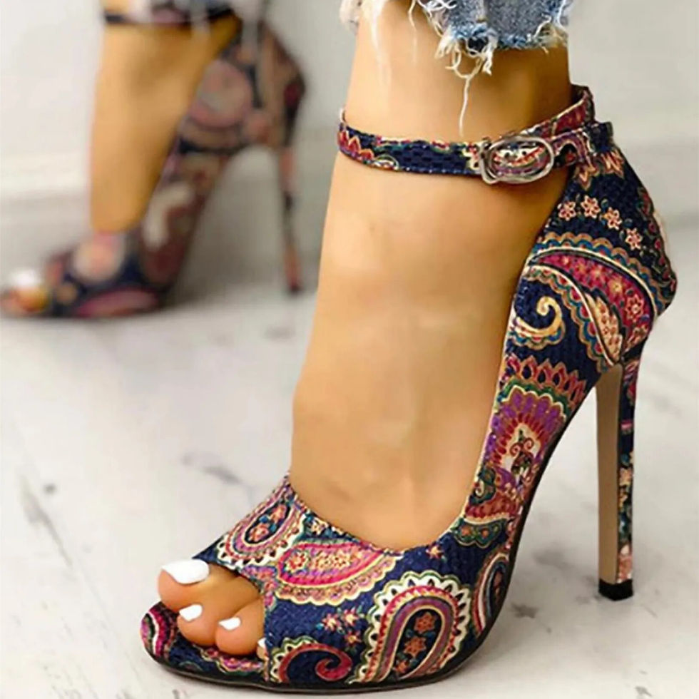 Trendy Sexy Peep Toe Ankle Strap High Heels