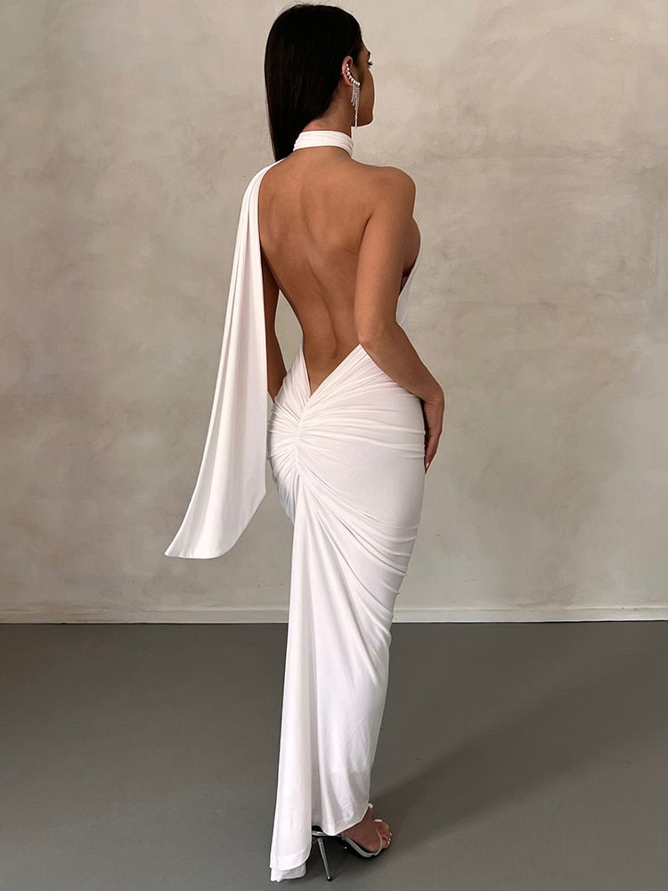 Thumbnail: Halter Backless Maxi Mermaid Long Party 