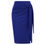 Thumbnail: Elastic High Waist Bow Tie Knee Length Stretch Pencil Skirt with Slit