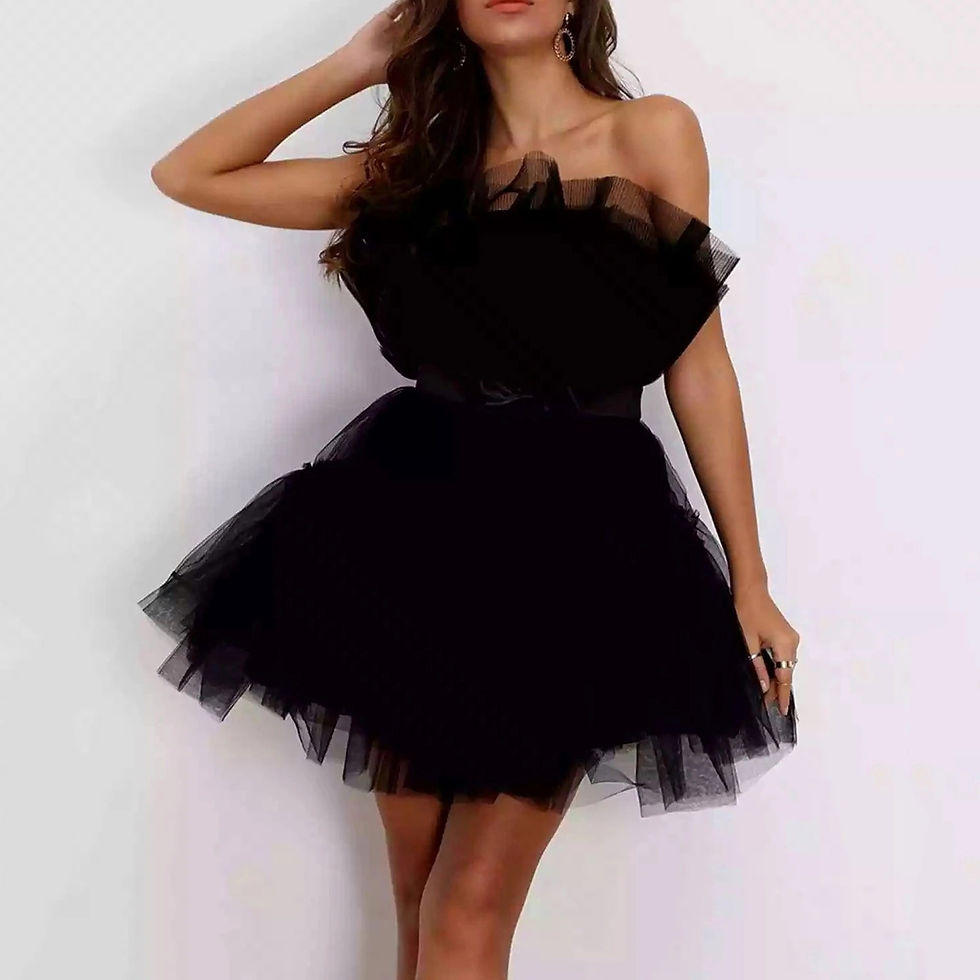 Strapless Mesh Tutu Mini Dress