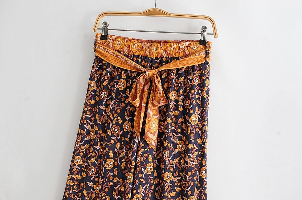 Thumbnail: Ruched Elastic Floral Print Pullover Shirt Bow Elastic Waist Pants 2 Piece Set