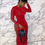 Thumbnail: Cut Out Hip and Sleeve Solid Color Maxi Dress