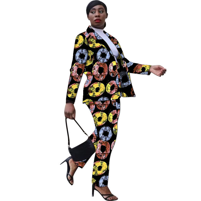 Thumbnail: Fashion Print  Casual Blazers With Straight Pants Twon Piece Sets