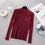 Thumbnail:  Button Turtleneck Solid Knitted Pullover Sweater 