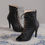 Thumbnail: Open Toe Lace Up Soft Bottom High Heel Ankle Boot