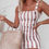 Thumbnail: Striped Backless Slim Mini Dress
