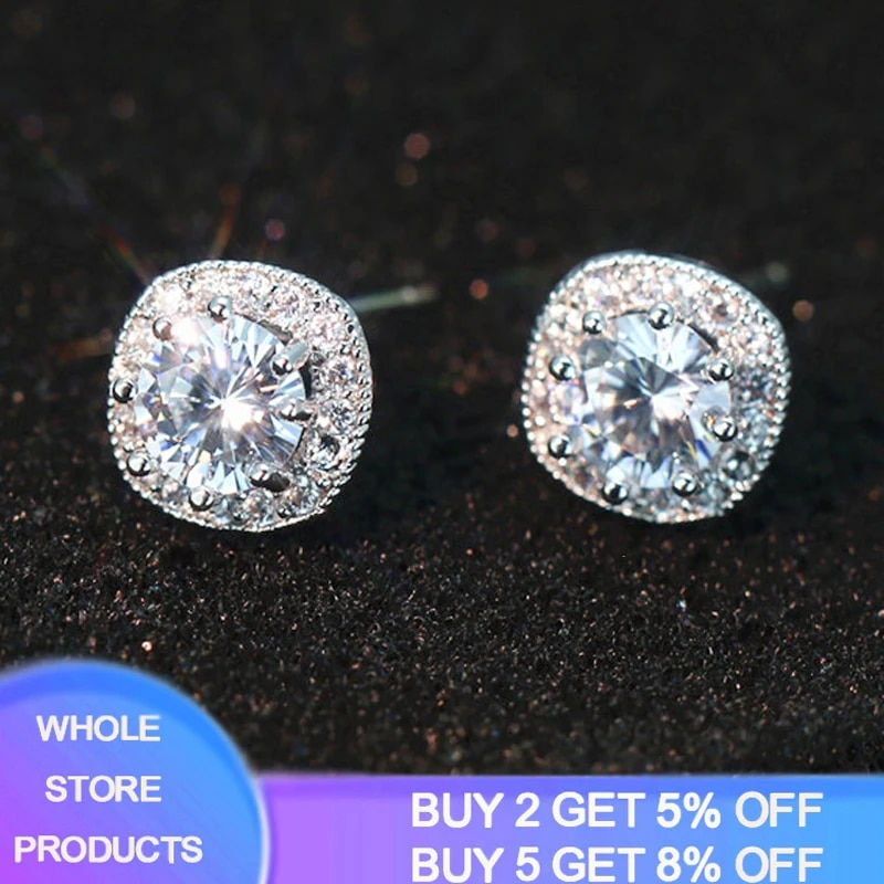 Thumbnail: Tibetan Silver Small CZ Earrings 