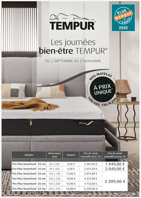 promo matelas tempur