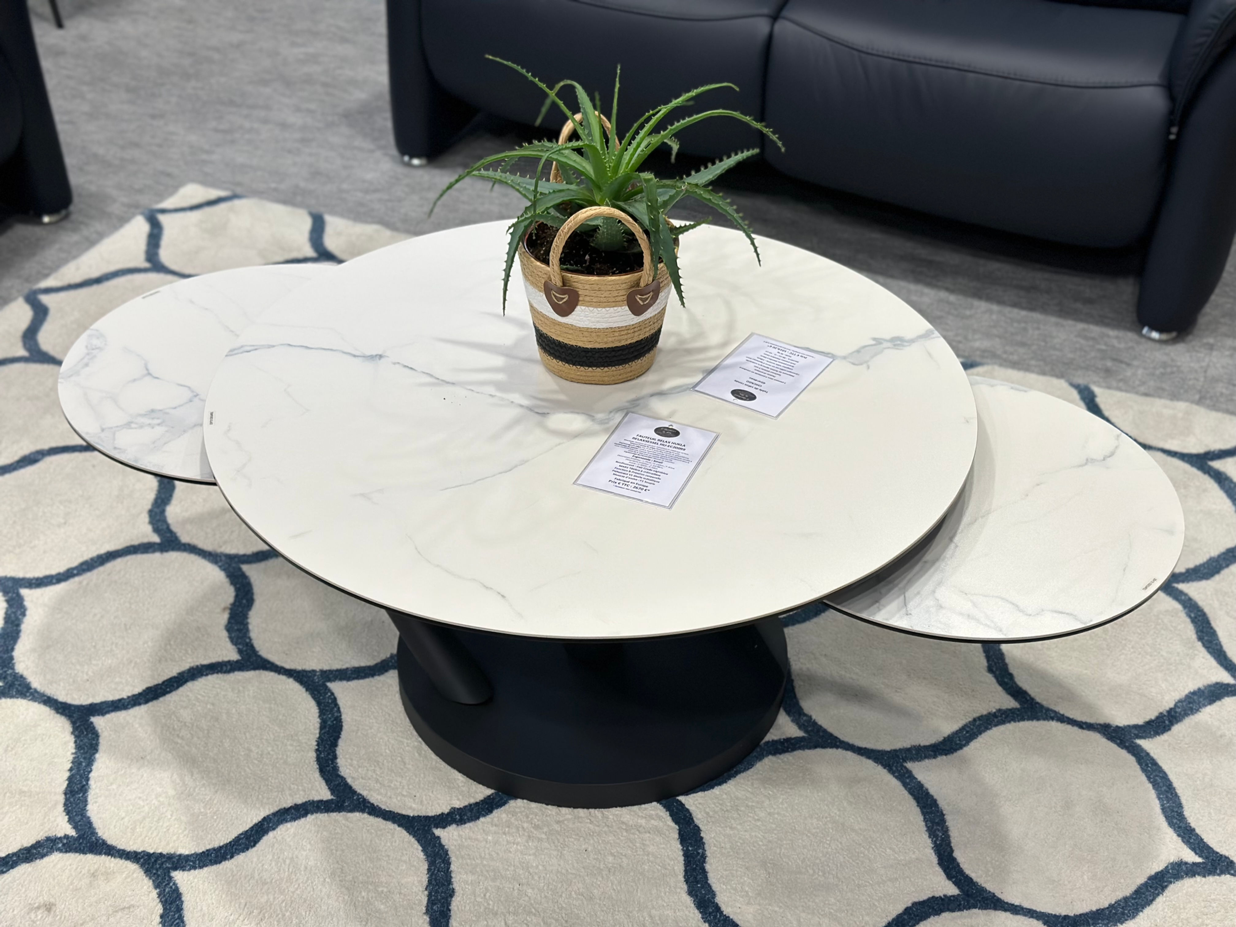 Destockage Table Basse de Salon Ronde GIRARDEAU CHICAGO