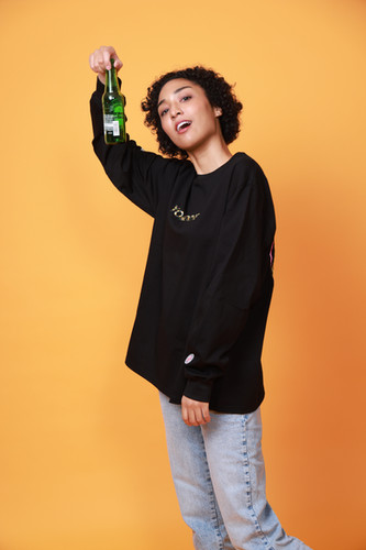 YOIDORE】へべれけ ネオン L/S TEE (815505) ホワイト(90
