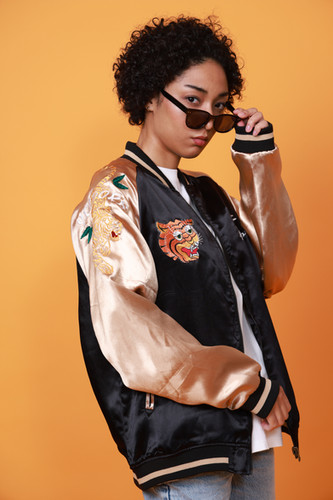【本日限定・イイじゃん、スカジャン】SueUNDERCOVER BIRD 鳥とバイクのスカジャン｜ウサギがいる｜CUNE ONLINE STORE
