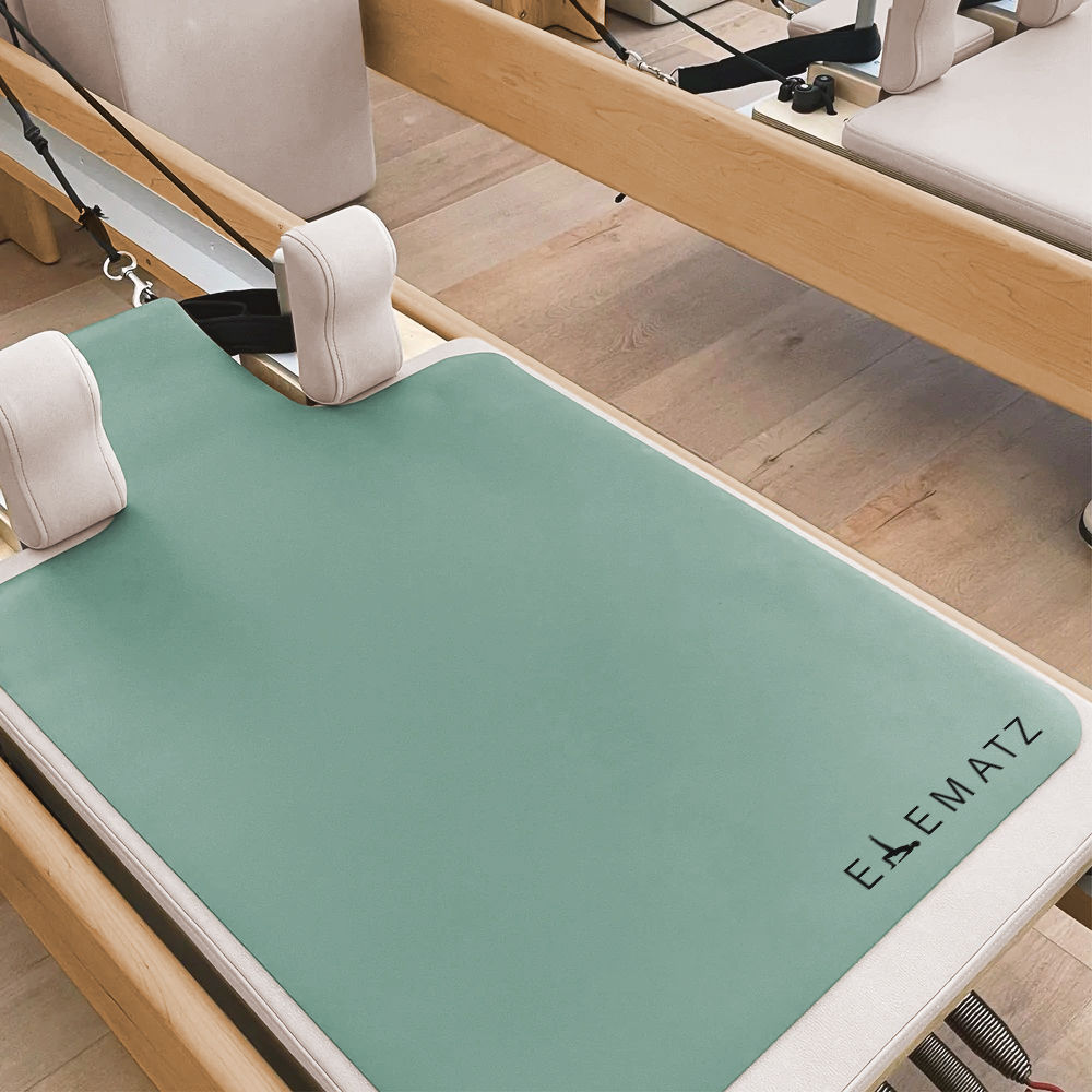 Green pilates reformer mat