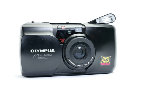 Olympus μ[mju:] Zoom Panorama Black Film Camera | Khalifa