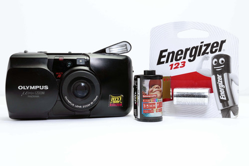 OLYMPUS μ[mju:] ZOOM PANORAMA『動作確認済み』 Olympus μ[mju:] Zoom Panorama Black Film Camera | Khalifa