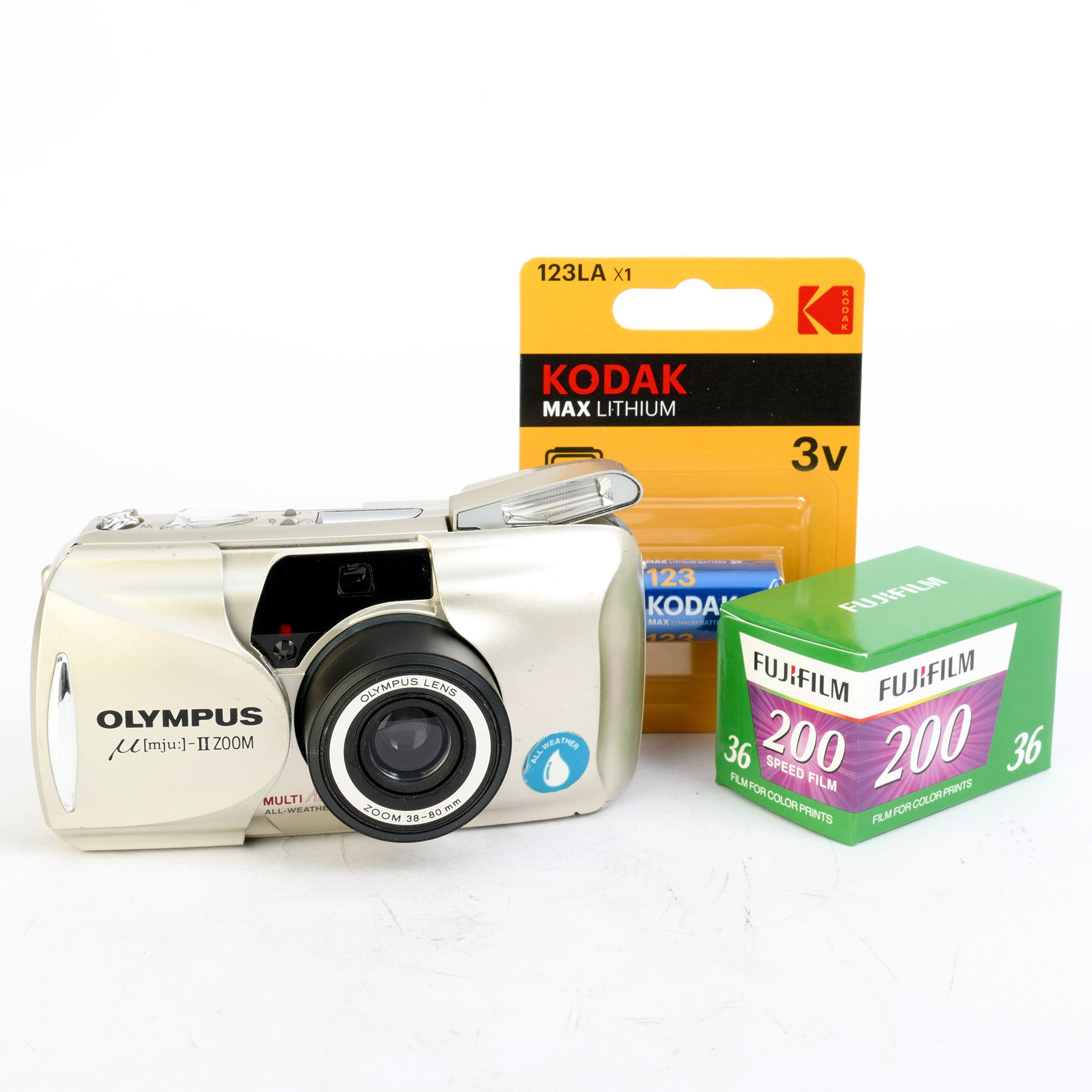 Olympus µ[mju:] II Zoom 38–80 35mm Point & Shoot Film Camera + Free Film