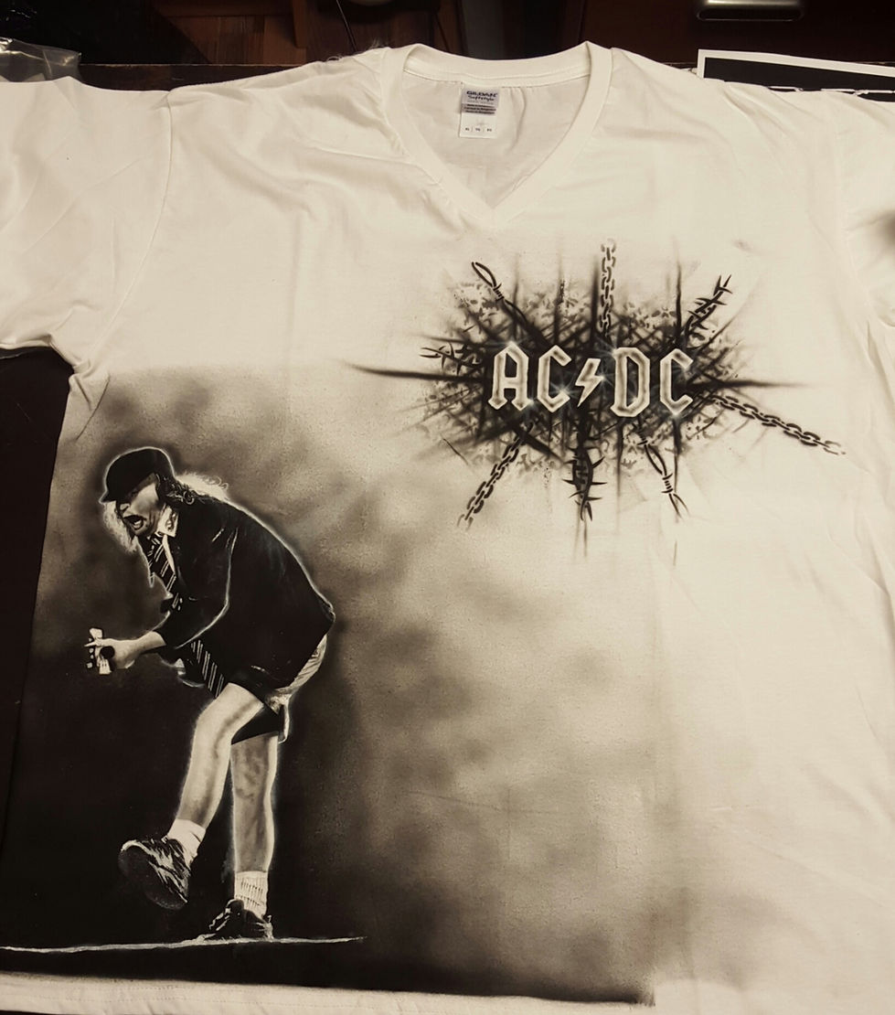 Custom painted ACDC shirt.