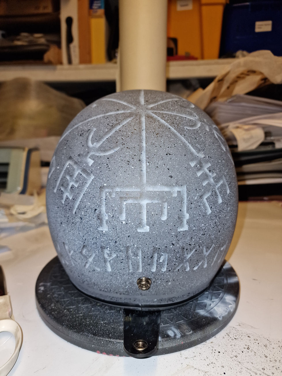 Commission custom painted motorcycle helmet.