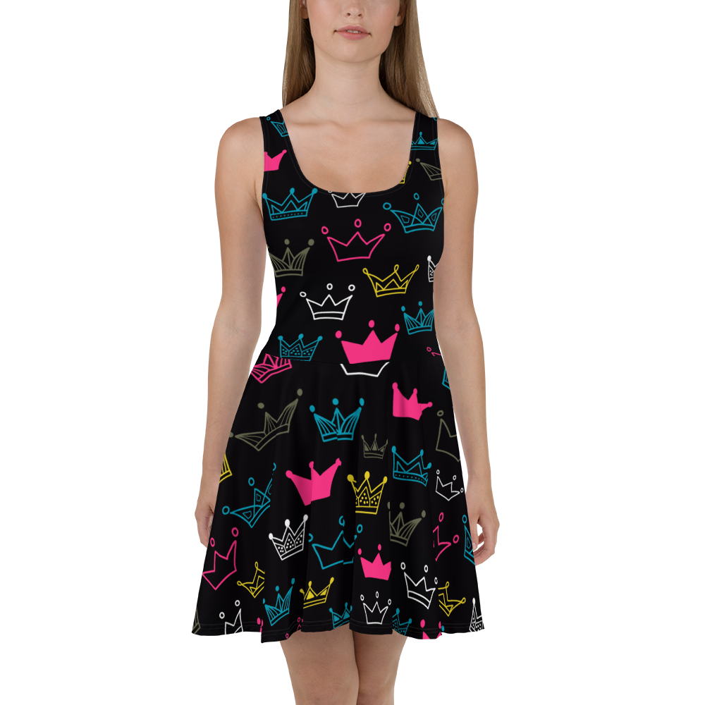 Multicolored Queen's Skater Dress