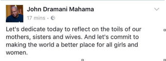 Let’s make the world better for women and girls – Mahama