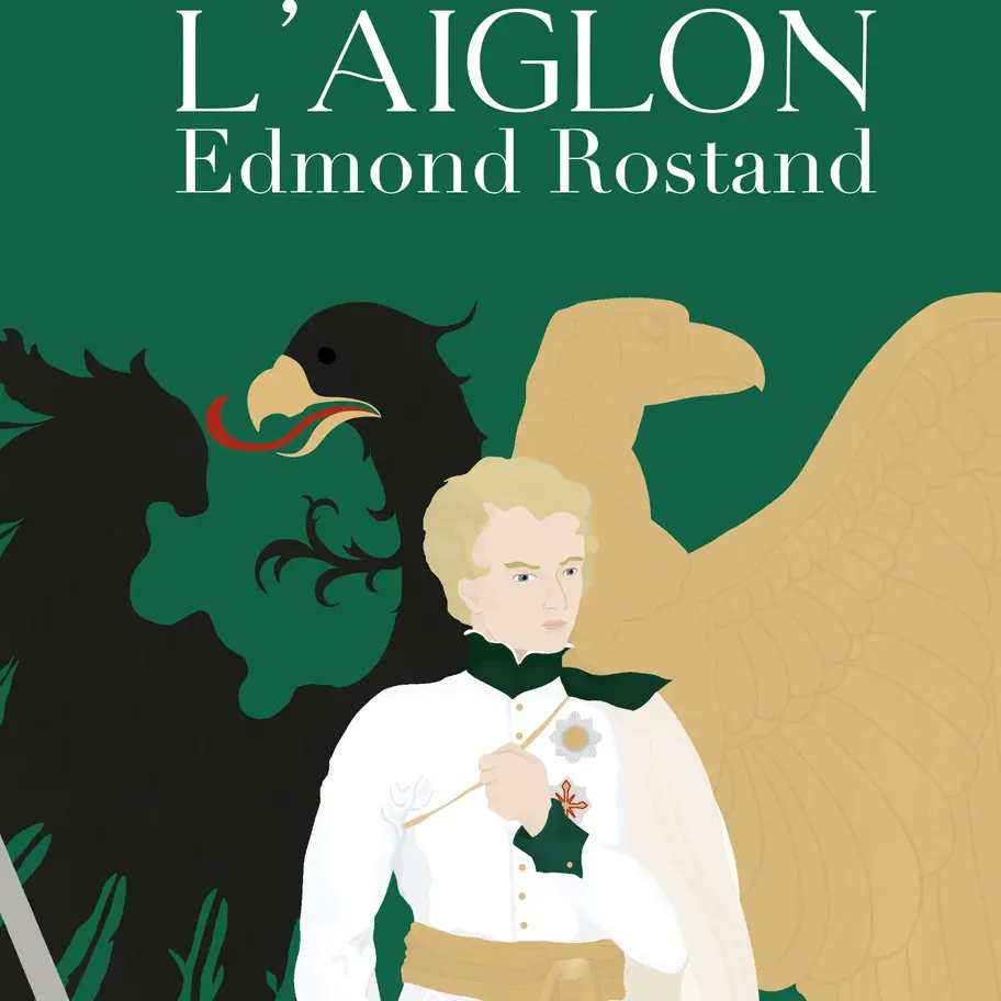 Illustration digitale sur l aiglon d' Edmond Rostand représentant le prince avec à son dos les aigles napoléonien et prussien