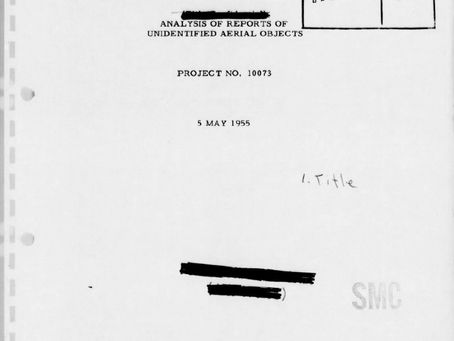 Special Report No. 14: Analysis of Reports of Unidentified Aerial Objects; Project No. 100073