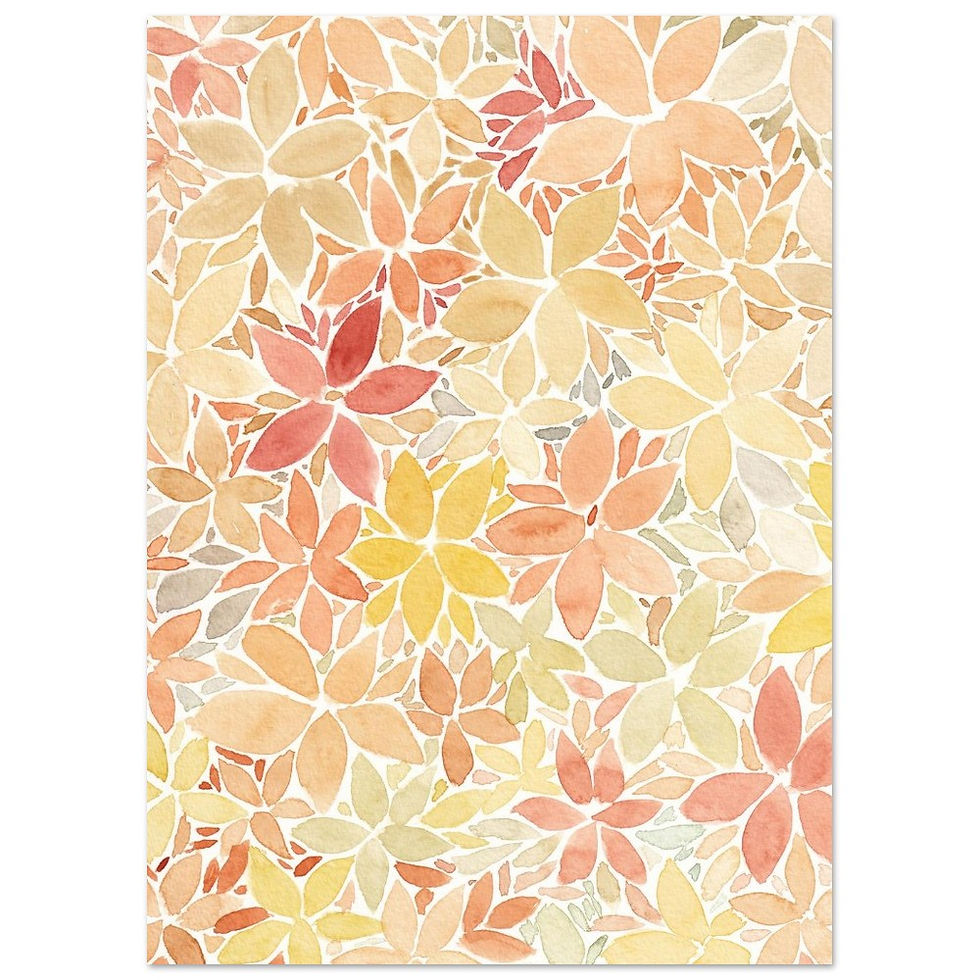 Thumbnail: Abstract botanical watercolor pattern in autumn coloured tones