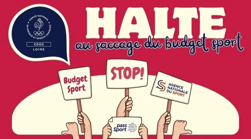 Une affiche de contestation du saccage du budget du sport