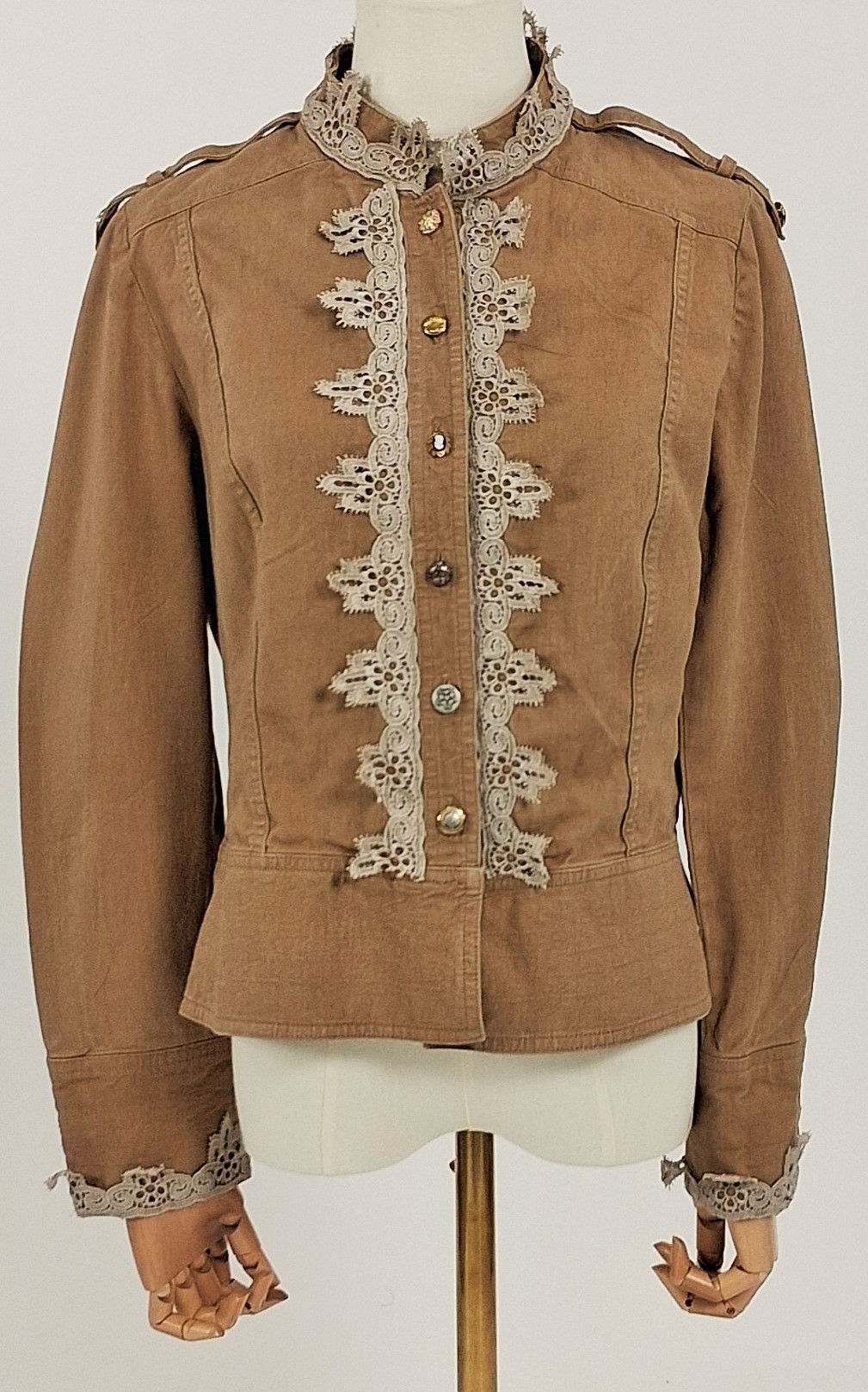 Restyled Linen Military Style Jacket