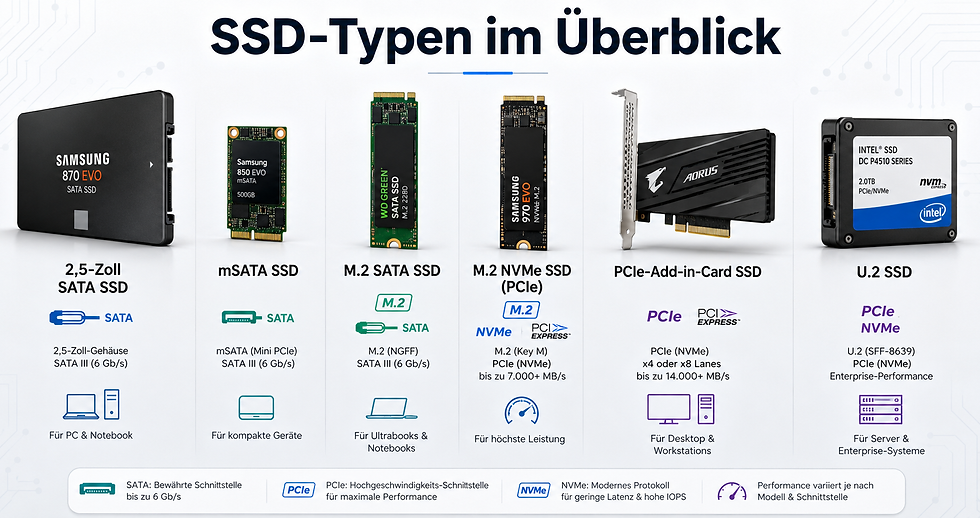 SSD-Typen im Überblick.