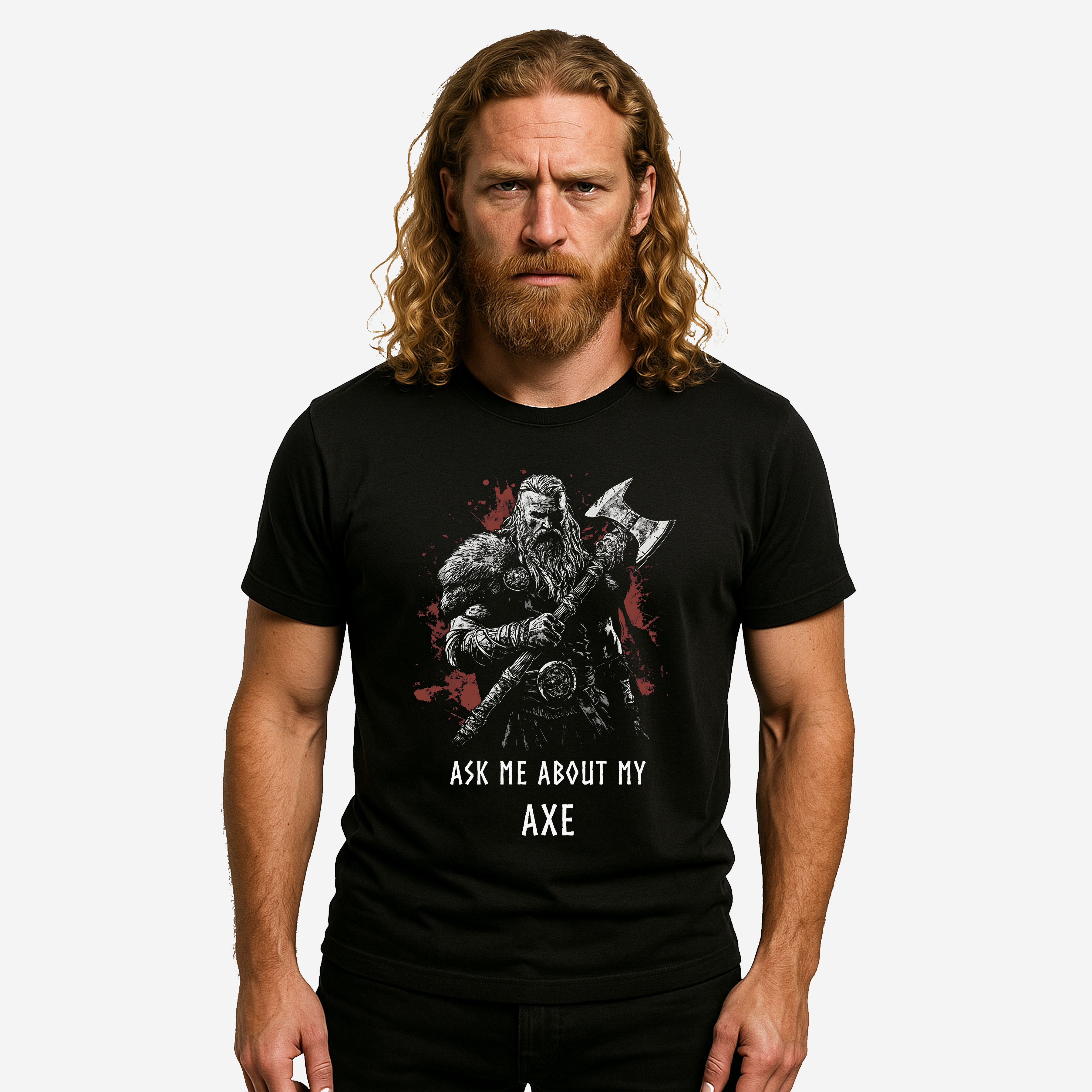 Ask Me About My Axe | Funny Viking T-Shirt for Norse Pagans & Raiders