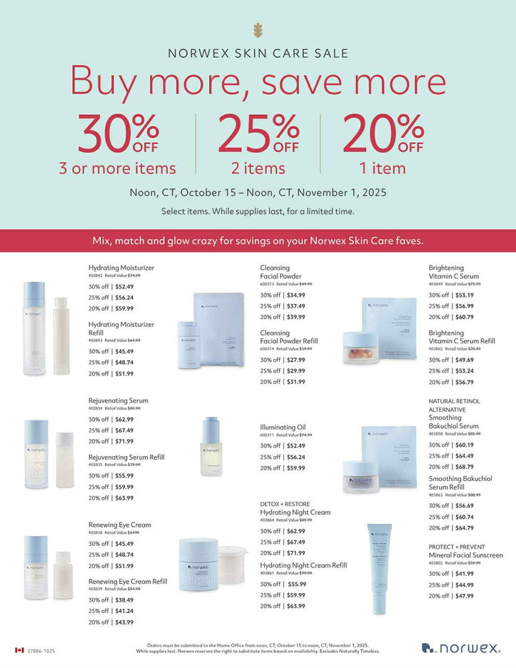 💧 Norwex Skin Care Sale – Buy More, Save More (Oct 15–Nov 1, 2025)
