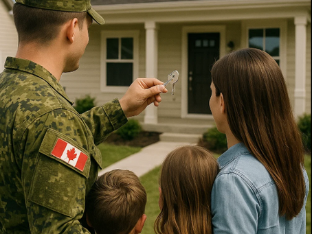 Canadian Military family packing boxes for posting, avoiding mortgage penalties through relocation-friendly lender