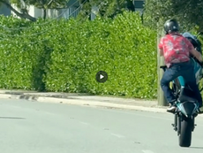 Motorcycle doing stunts