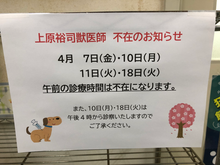 4月午前中いない日があります。