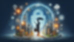 Business professional standing under an umbrella, symbolising protection, with a magnifying glass examining a digital cityscape. The image is surrounded by cybersecurity icons like padlocks, clouds, and digital connections, representing comprehensive IT compliance solutions. In the background, a large digital lock emphasises security and safeguarding against threats. The image conveys the importance of adhering to industry regulations to protect businesses in today's digital world