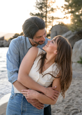 Golden hour engagement session East Shore Tahoe