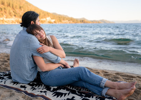 Relaxed engagement session East Shore Lake Tahoe