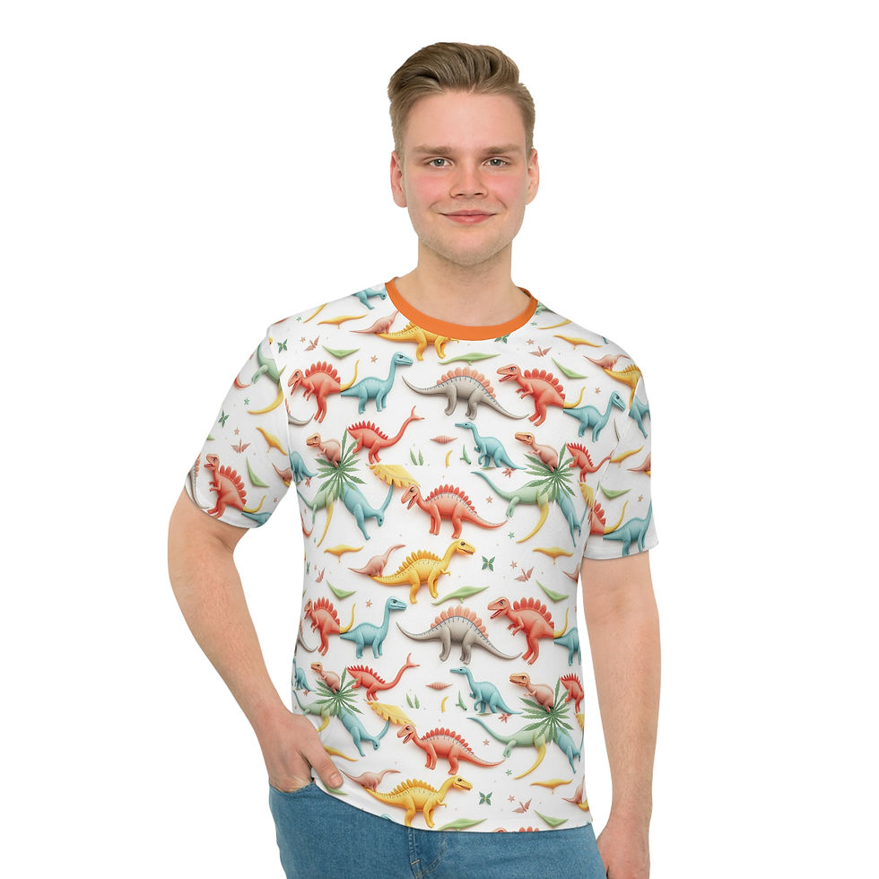 Thumbnail: Multi-color dinosaurs short sleeves, quality T-Shirt, Ships W/wide