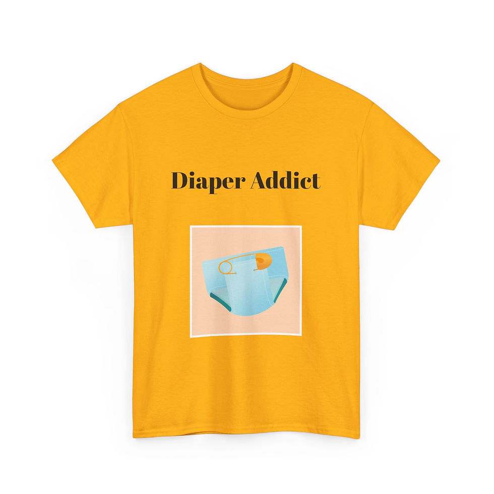 Thumbnail: Diaper Addict. Plain back. T-Shirt, AOP Print Ships Worldwide