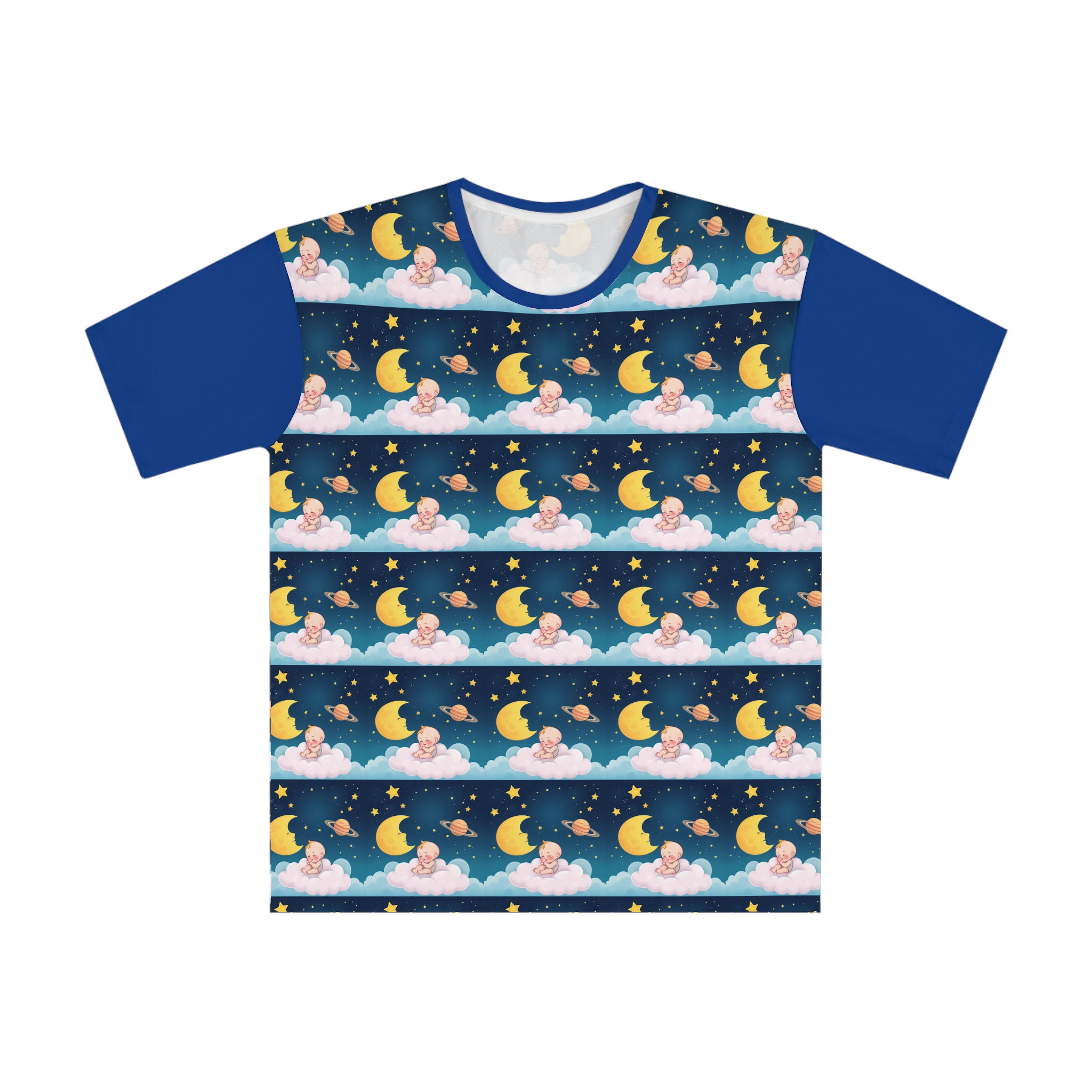 Baby in night sky & dark blue short sleeves, quality, AOP Print, Ships Worldwide