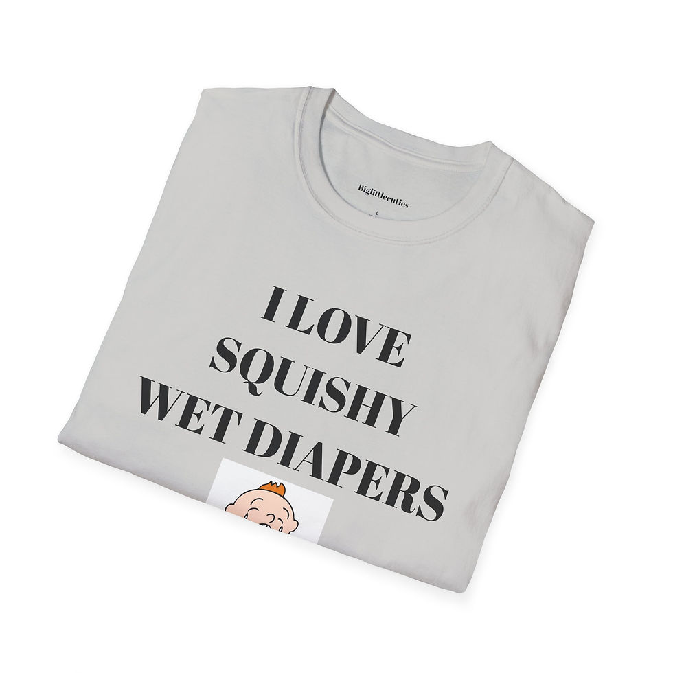 Thumbnail: Squishy Wet Diapers Plain back. T-Shirt, AOP Print Ships Worldwide