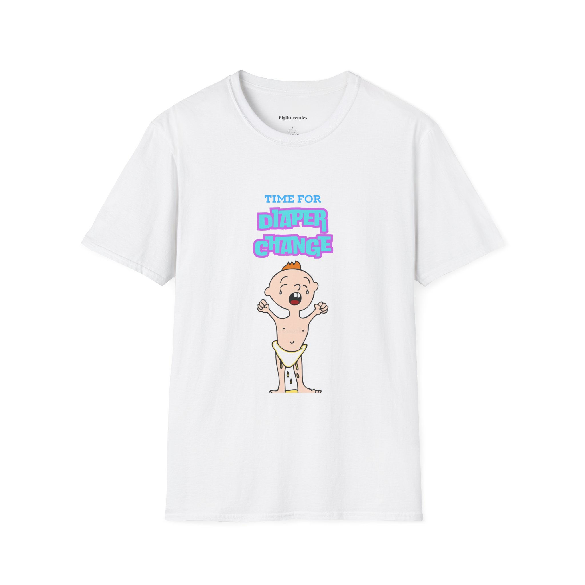 Time to diaper change. Plain back. T-Shirt, AOP Print Ships Worldwide