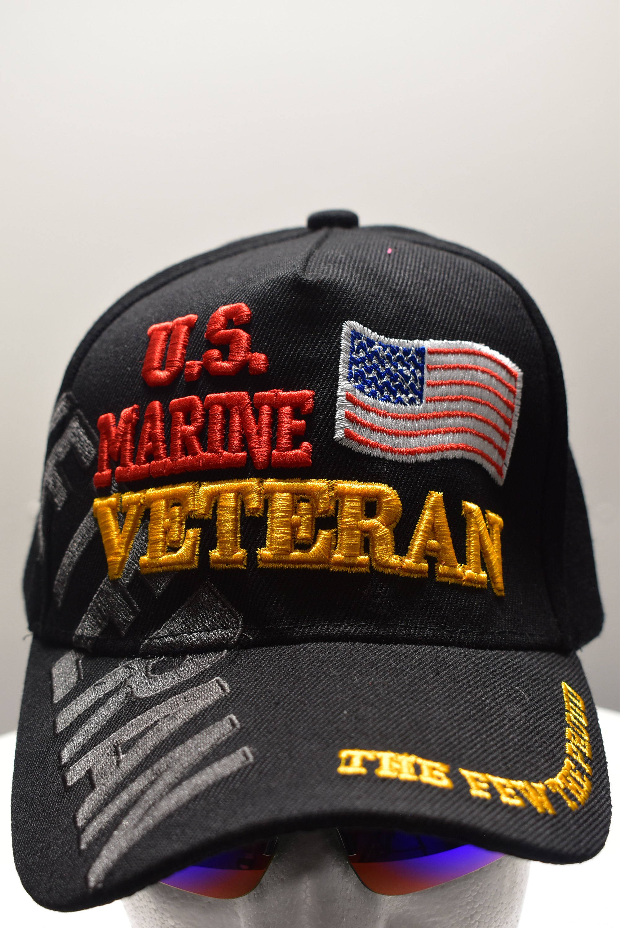 Black Marine Corps Veteran Hat