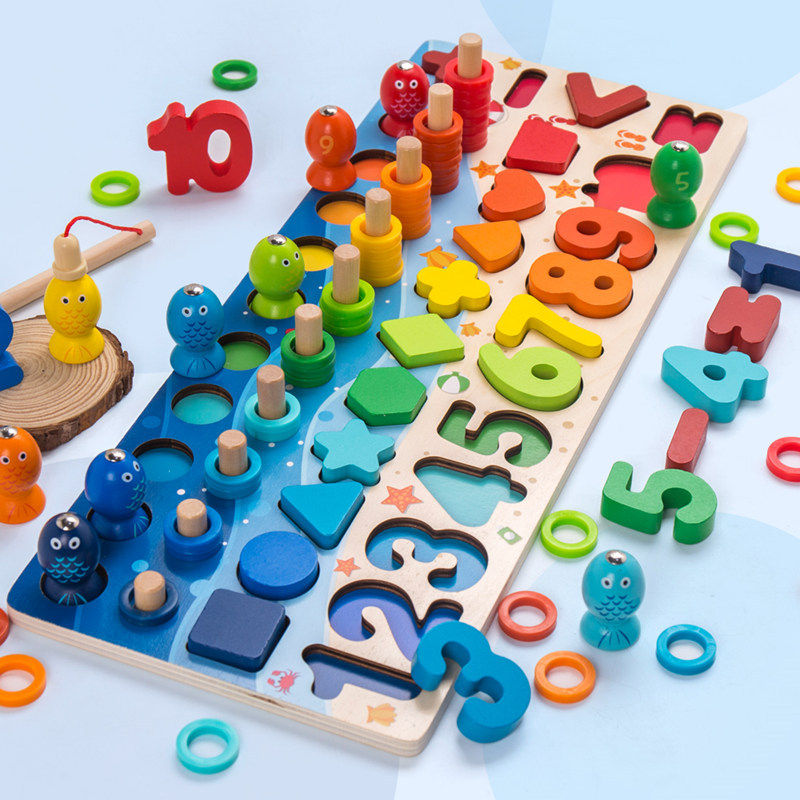 Brinquedo educativo 3D para crianças pré-escolar, em madeira, Montessori, ímãs