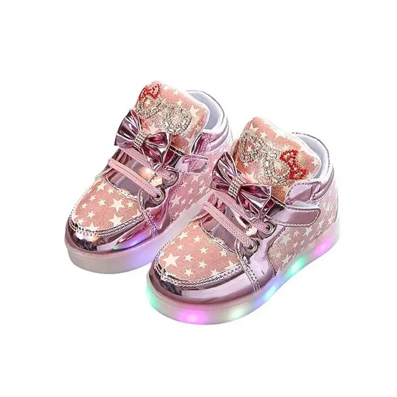 Sapatos de LED para bebês, tamanhos 21 a 30. Tênis luminosos antiderrapante.